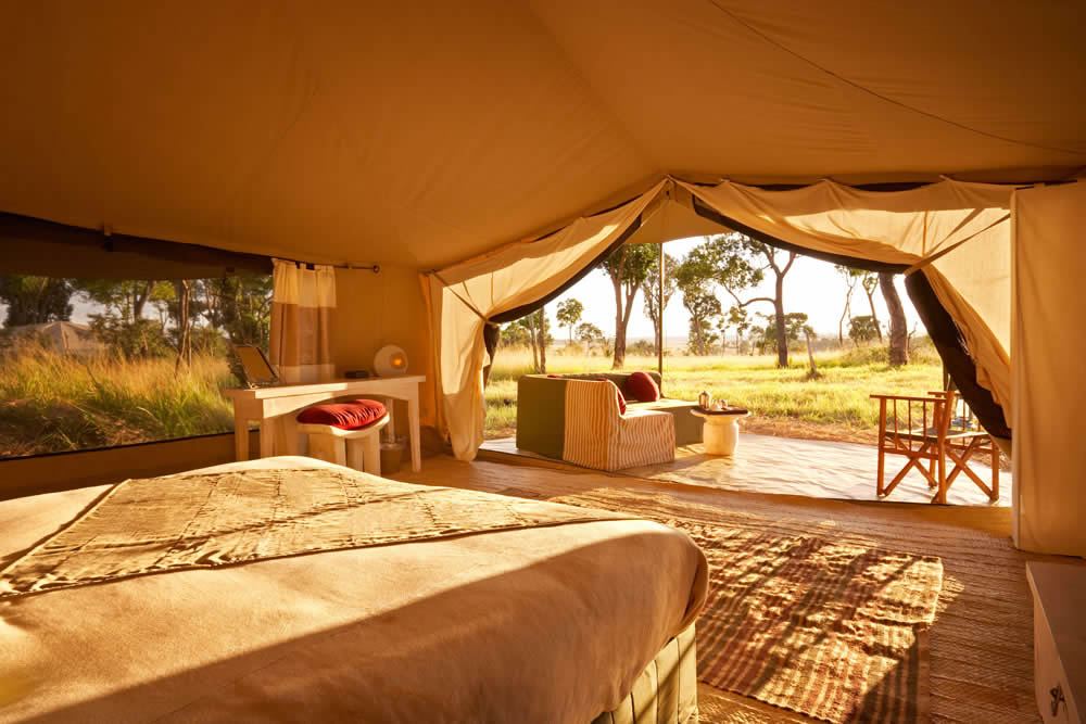 Luxury tent with a view at Sayari Camp in Serengeti
