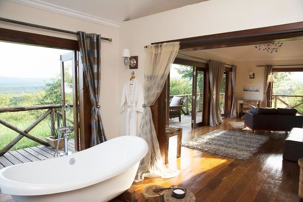 Manyaras Escarpment Lodge Suite with luxury bathtub