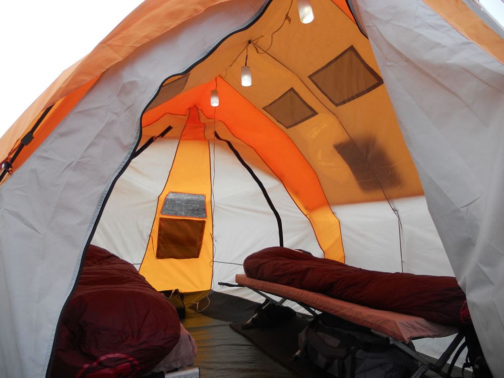 optional luxury walk in sleeping tents