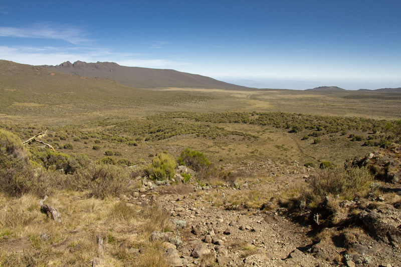 Looking down the plateau