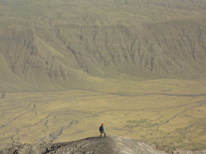 High on Oldony'o Lengai's northeast ridge 