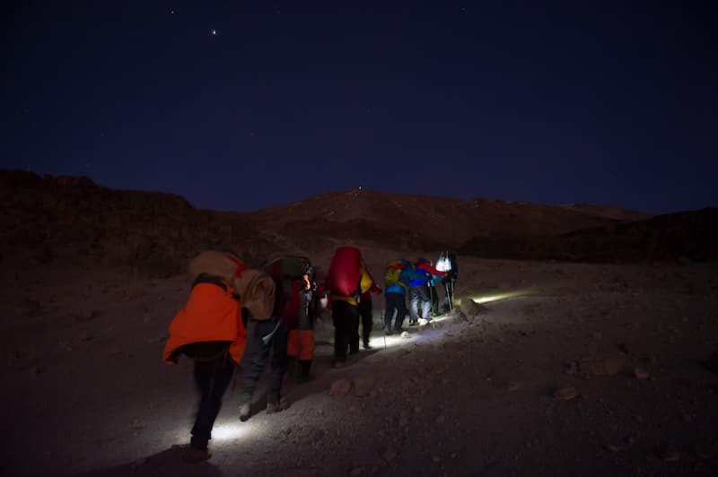 Early morning summit approach 